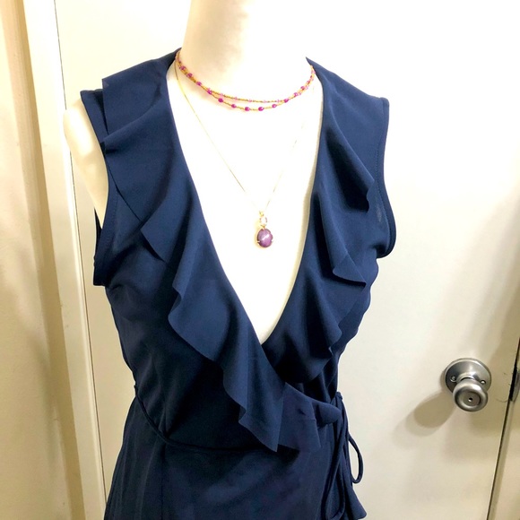 J. Crew Dresses & Skirts - 🆕 J. Crew Navy Ruffle Wrap Dress